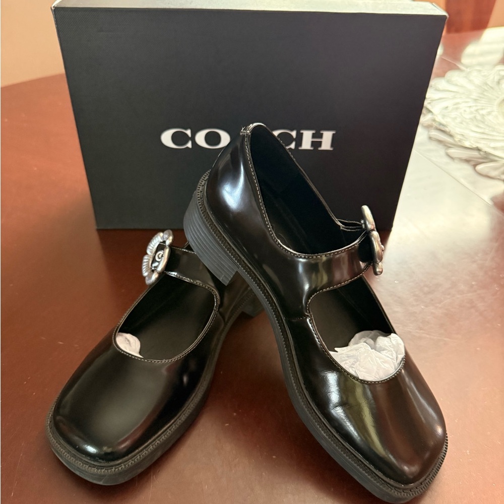 Coach Black Mary Jane Flats